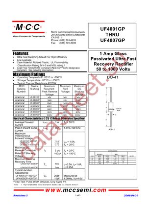 UF4007GP-TP datasheet  